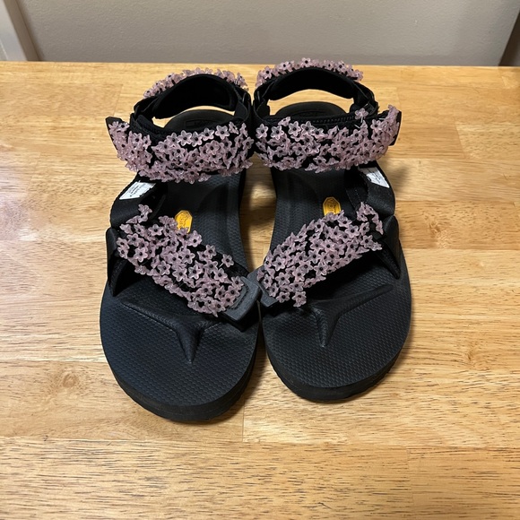 Cecilie Bahnsen X Suicoke Pink Maria Floral Beaded Sandals - Picture 6 of 7